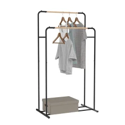 Gifi Rangement|Portant double métal noir L70xl50xH50cm