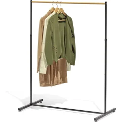 Gifi Rangement|Portant en métal hauteur réglable décor bois et noir