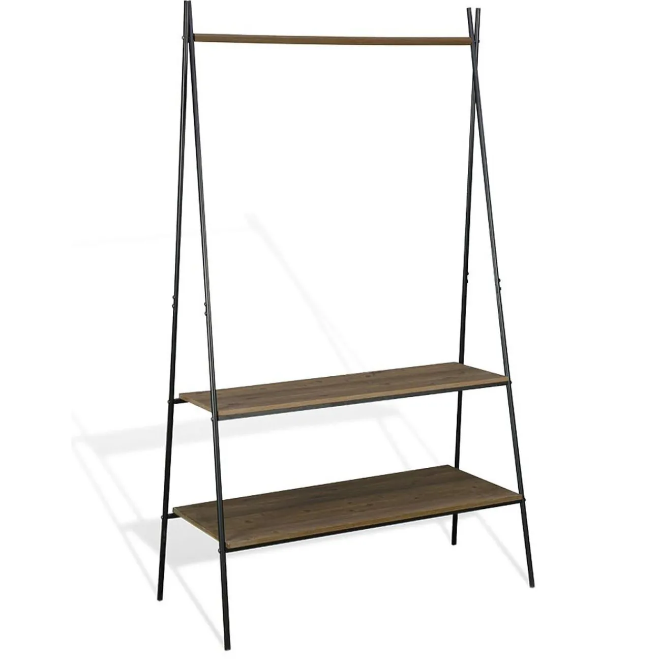 Gifi Rangement|Portant et rangement chaussures 2 niveaux métal et bois