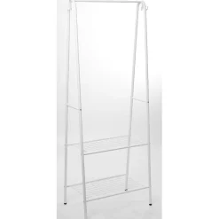 Gifi Rangement|Portant vêtement simple blanc avec 2 tablettes