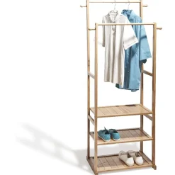 Gifi Rangement|Portant vêtements double bambou