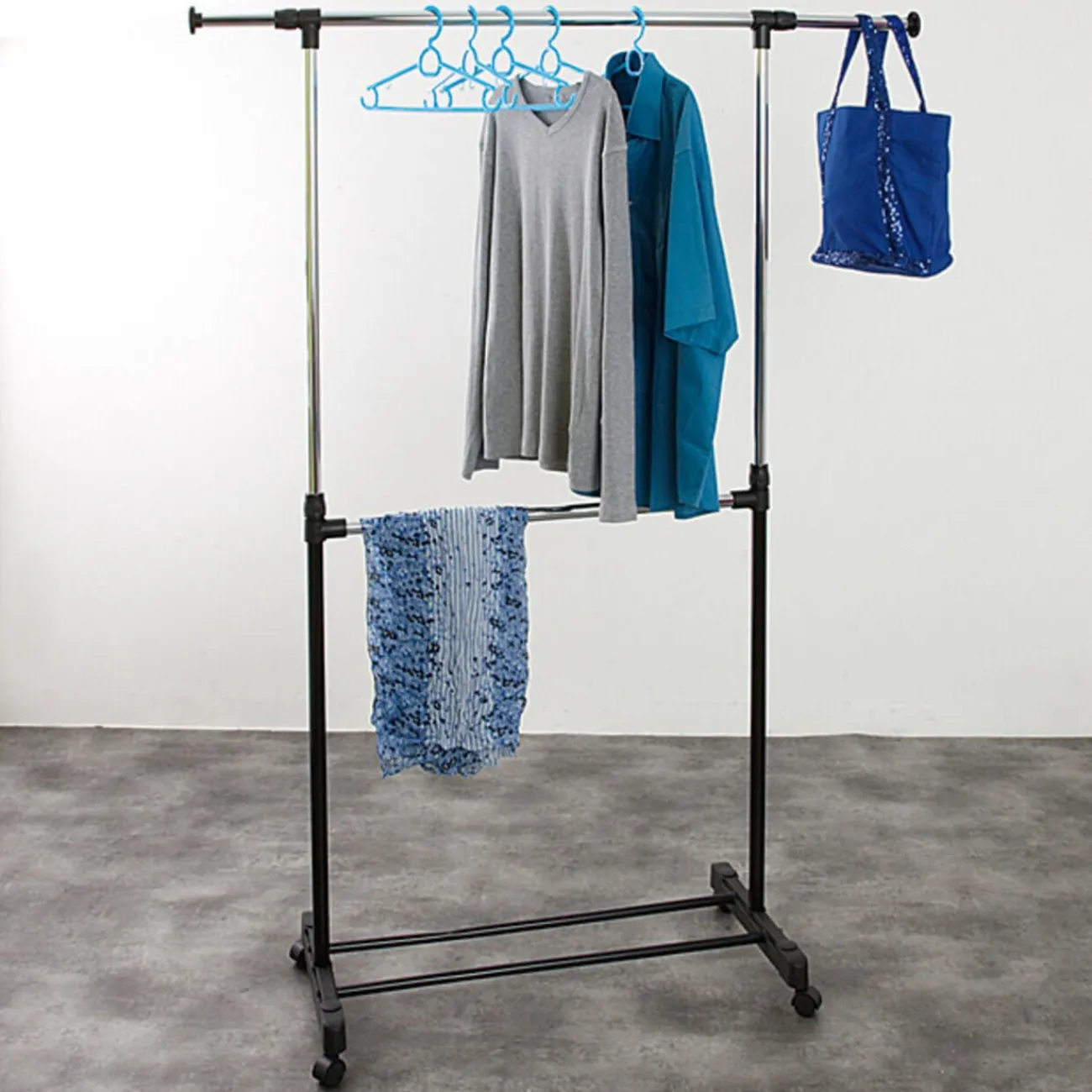 Gifi Rangement|Portant vêtements double noir