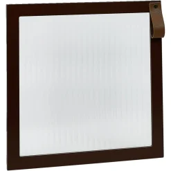 Gifi Rangement|Porte Box Cube 32,2xH32,2x1,2cm bois marron et verre transparent