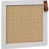 Gifi Rangement|Porte Box Cube 32,2x32,2x1,2cm quadrillage rotin et bois blanc