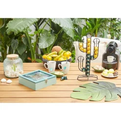 Gifi Porte capsule café déco en forme de cactus noir