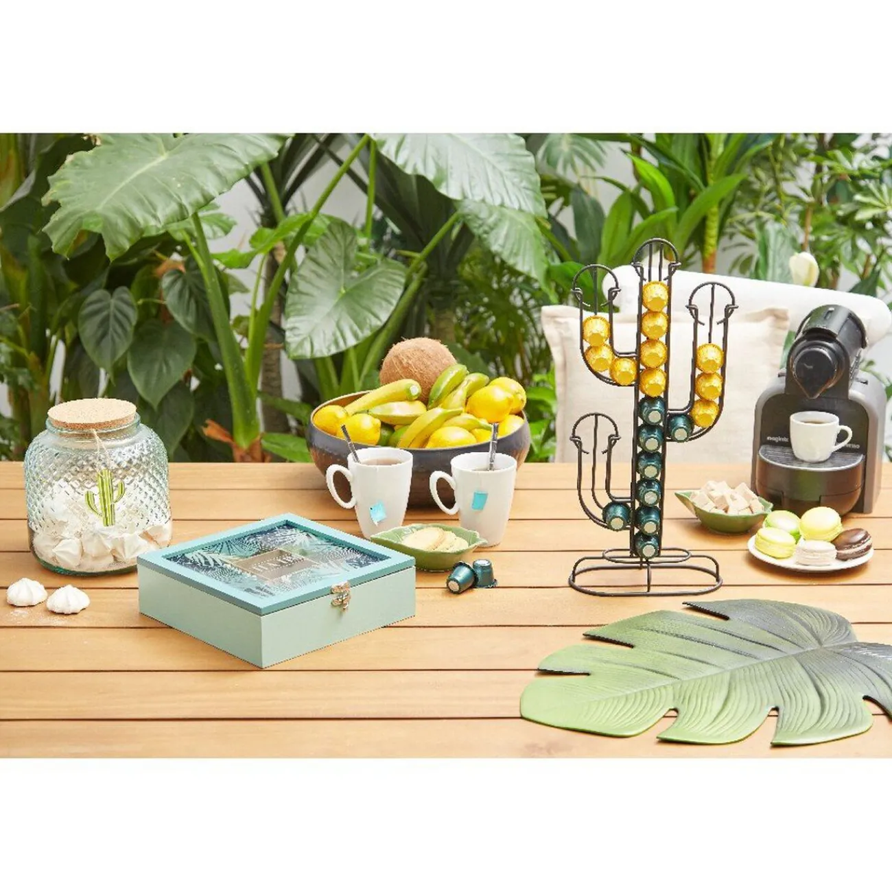 Gifi Porte capsule café déco en forme de cactus noir