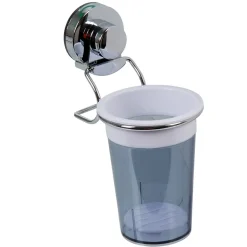 Gifi Aménagement Salle De Bain^Porte gobelet à ventouse gris blanc