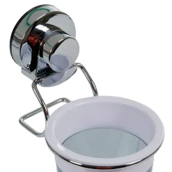 Gifi Aménagement Salle De Bain^Porte gobelet à ventouse gris blanc