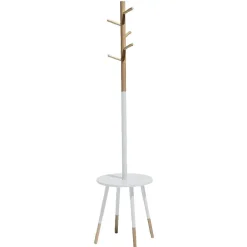 Gifi Rangement|Porte manteau blanc et bois nature