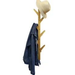 Gifi Rangement|Porte manteau mural bambou 8 crochets 21x7xH98cm