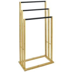 Gifi Aménagement Salle De Bain^Porte serviette 3 niveaux bambou marron