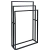 Gifi Aménagement Salle De Bain^Porte serviette 3 niveaux métal noir