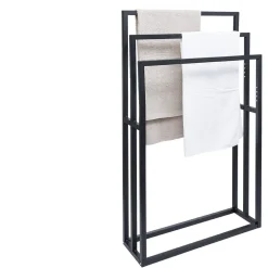 Gifi Aménagement Salle De Bain^Porte serviette 3 niveaux métal noir