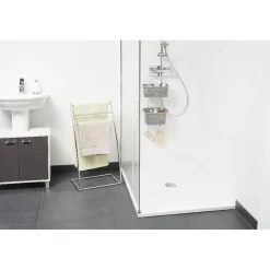 Gifi Aménagement Salle De Bain^Porte serviettes à 3 niveaux gris chromé