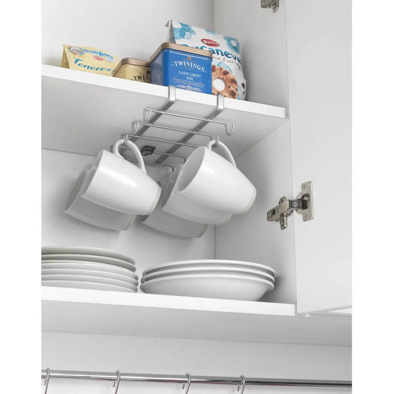 Gifi Porte tasse x10 Metaltex à fixer sur étagère