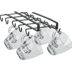 Gifi Porte-mugs avec 10 crochets en métal noir - L28xl.14xH.5.5cm