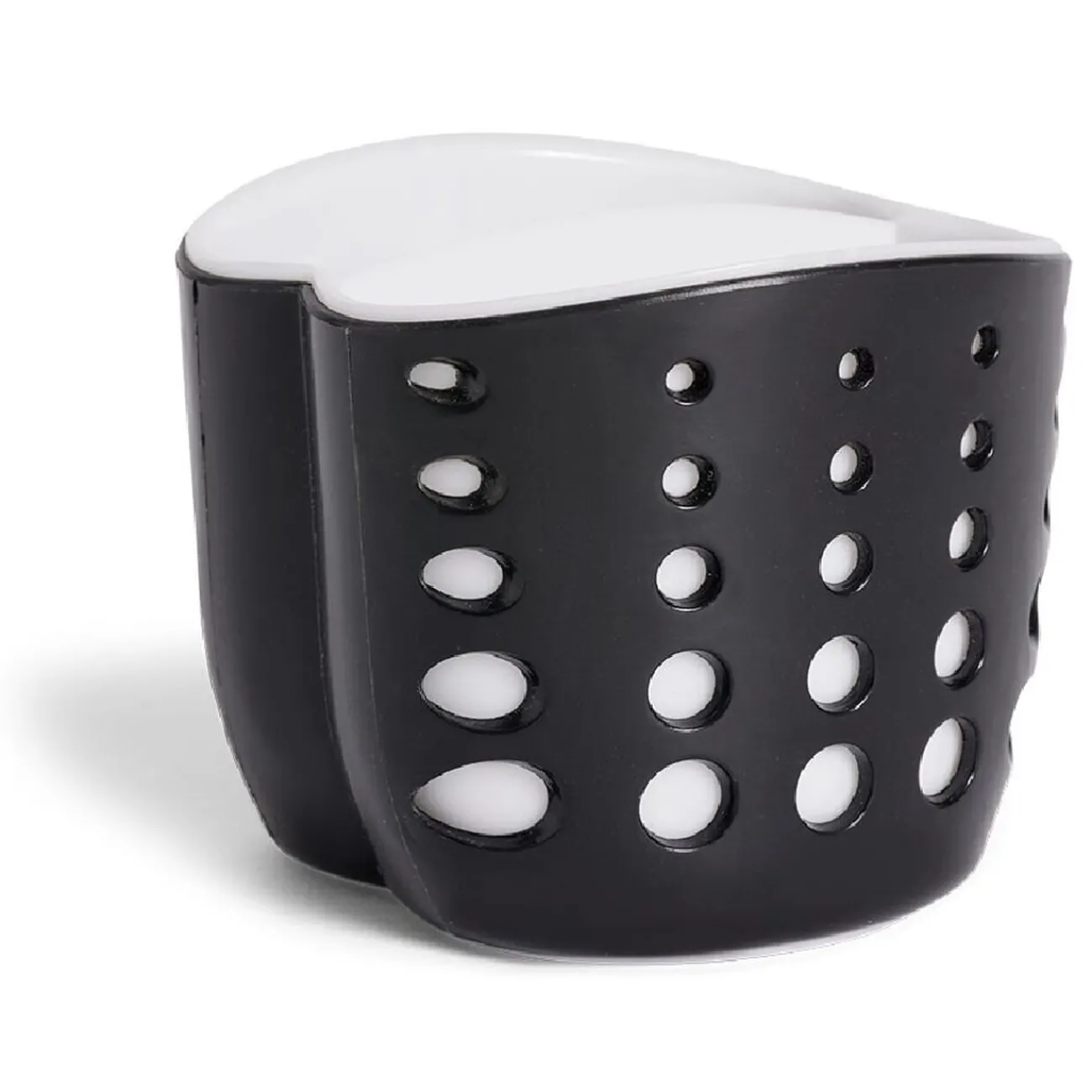 Gifi Porte-éponge en plastique noir - 9,5x9,5xH8,3cm