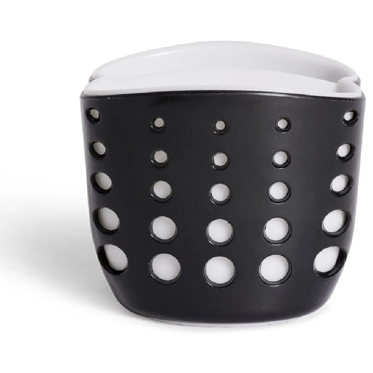 Gifi Porte-éponge en plastique noir - 9,5x9,5xH8,3cm