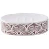 Gifi Aménagement Salle De Bain^Porte-savon céramique motif vague japonaise blanc et rouge 13x8,5xH3cm