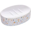 Gifi Aménagement Salle De Bain^Porte-savon céramique motif terrazzo blanc et bleu 13x8,5xH3cm