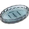 Gifi Aménagement Salle De Bain^Porte-savon en verre effet cristallin bleu 12x8xH2,5cm