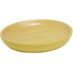 Gifi Aménagement Salle De Bain^Porte-savon rond céramique jaune Ø10xH2cm