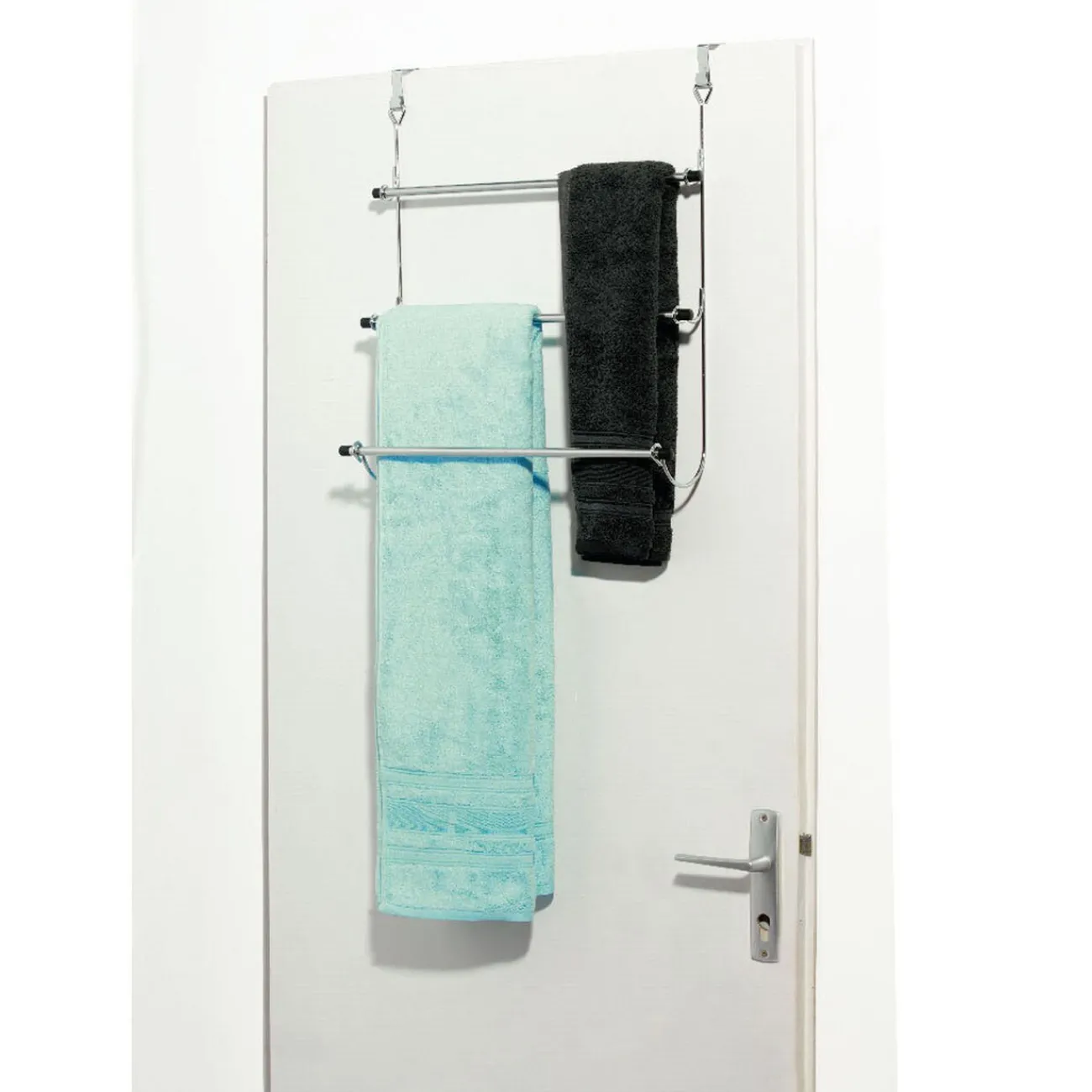 Gifi Aménagement Salle De Bain^Porte-serviettes de porte acier gris