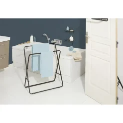 Gifi Aménagement Salle De Bain^Porte-serviettes pieds croisés noir