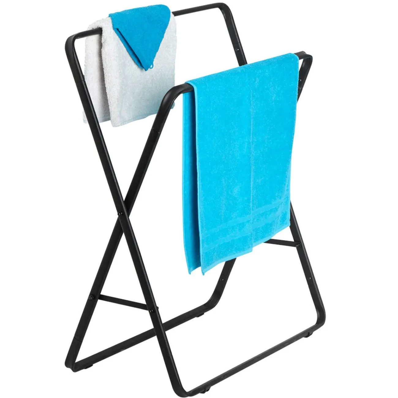 Gifi Aménagement Salle De Bain^Porte-serviettes pieds croisés noir