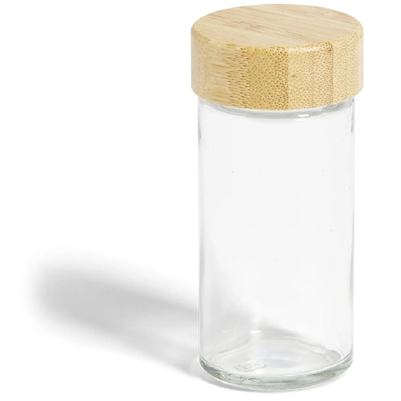 Gifi Pot à épice en verre et couvercle bambou Ø4,7xH9,8cm