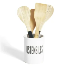 Gifi Pot à ustensiles dolomite blanc Ø10xH13,2cm