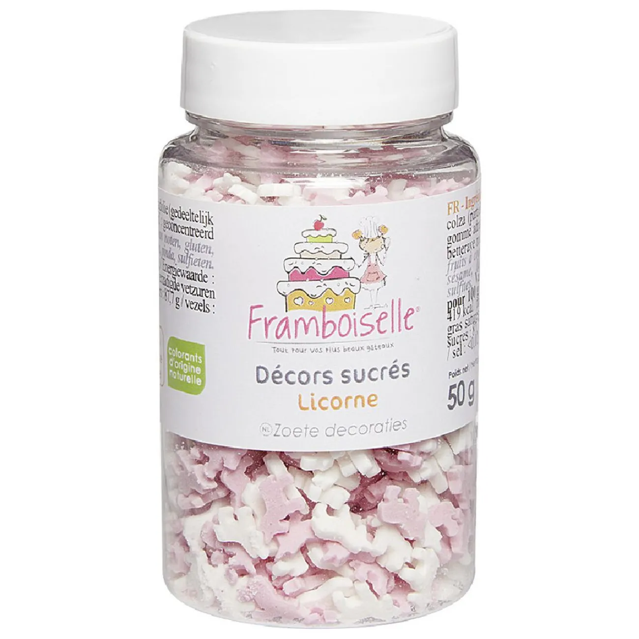 Gifi Pot de Décor en sucre Modèle Licorne Rose et Blanc