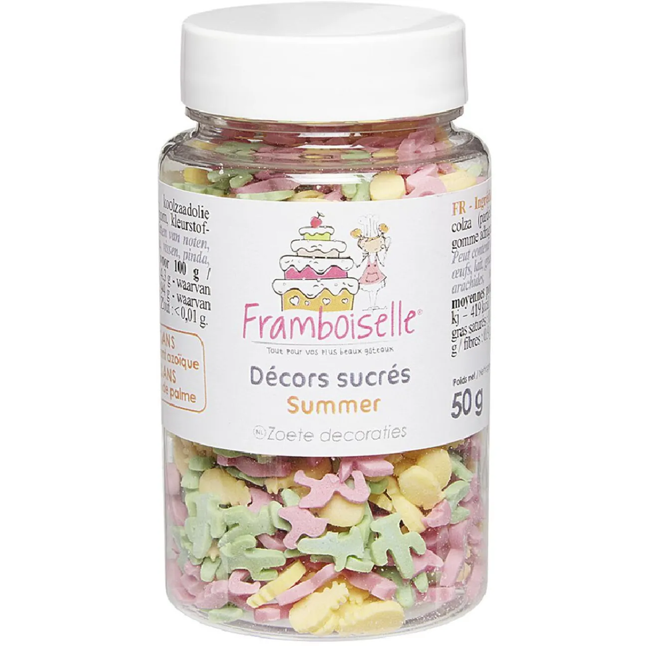 Gifi Pot de Décor en sucre Modèle Tropical Orange, Vert et Rose