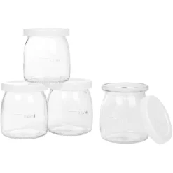 Gifi Pot de yaourt en verre blanc transparent x4
