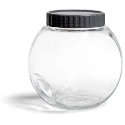 Gifi Pot en verre transparent avec couvercle plastique - 17,5x12,5xH.17cm