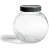 Gifi Pot en verre transparent avec couvercle plastique - 16x11,5xH.16cm