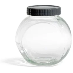Gifi Pot en verre transparent avec couvercle plastique - 16x11,5xH.16cm