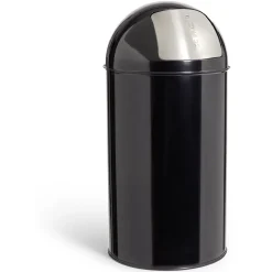 Gifi Nettoyage Et Entretien|Poubelle à bascule 50L Ø36xH74cm métal noir