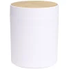 Gifi Nettoyage Et Entretien|Poubelle à coton ronde métal blanc Ø13,7xH17,3cm 2,5L