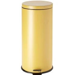 Gifi Nettoyage Et Entretien|Poubelle à pédale en métal jaune 30L