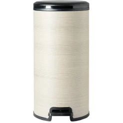 Gifi Nettoyage Et Entretien|Poubelle à pédale en plastique imitation bois et noir 30 L