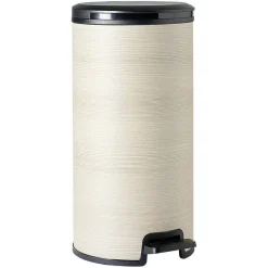 Gifi Nettoyage Et Entretien|Poubelle à pédale en plastique imitation bois et noir 30 L