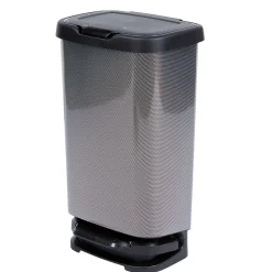 Gifi Nettoyage Et Entretien|Poubelle à pédale Jive aspect carbone noir 40 L