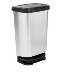 Gifi Nettoyage Et Entretien|Poubelle à pédale Jive noir et gris 40 L