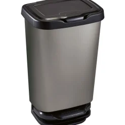 Gifi Nettoyage Et Entretien|Poubelle à pédale 40L en plastique gris