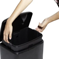 Gifi Nettoyage Et Entretien|Poubelle à pédale 30L métal noir avec bac amovible