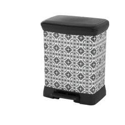 Gifi Nettoyage Et Entretien|Poubelle à pédale motif carreaux de ciment 30 L