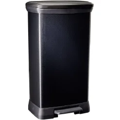 Gifi Nettoyage Et Entretien|Poubelle à pédale plastique noir carbone 50L