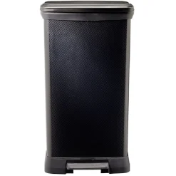 Gifi Nettoyage Et Entretien|Poubelle à pédale plastique noir carbone 50L