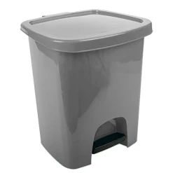 Gifi Aménagement Salle De Bain^Poubelle à pédale rectangulaire grise 6L